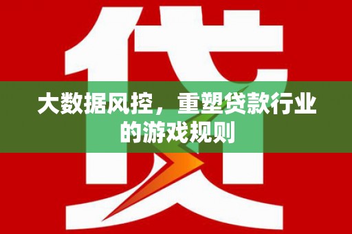 隆尧大数据风控，重塑贷款行业的游戏规则