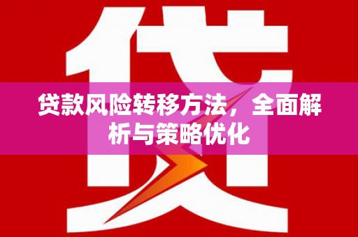 隆尧贷款风险转移方法，全面解析与策略优化
