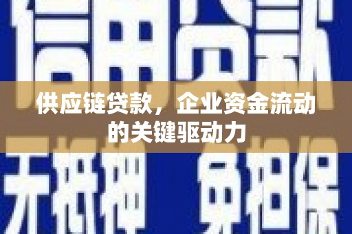 隆尧供应链贷款，企业资金流动的关键驱动力