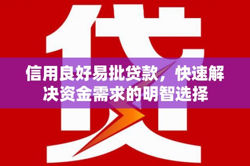隆尧信用良好易批贷款，快速解决资金需求的明智选择