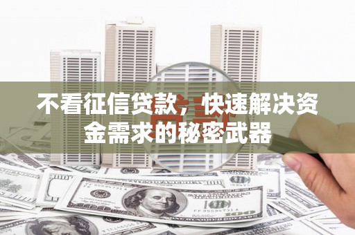 隆尧不看征信贷款，快速解决资金需求的秘密武器