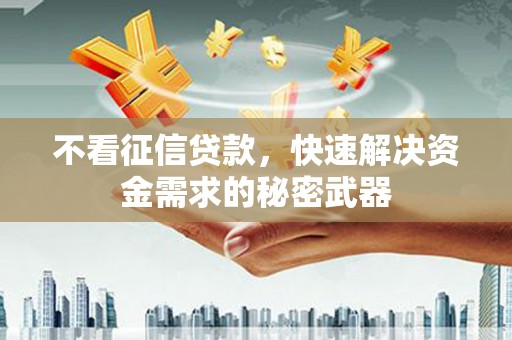隆尧不看征信贷款，快速解决资金需求的秘密武器