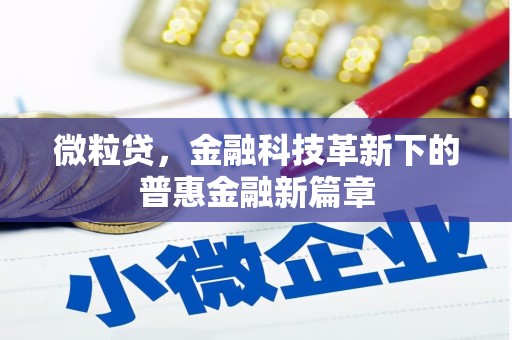 隆尧微粒贷，金融科技革新下的普惠金融新篇章
