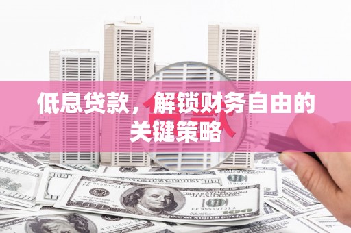 隆尧低息贷款，解锁财务自由的关键策略