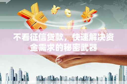 隆尧不看征信贷款，快速解决资金需求的秘密武器